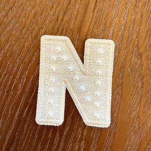 Pearl N letter patch